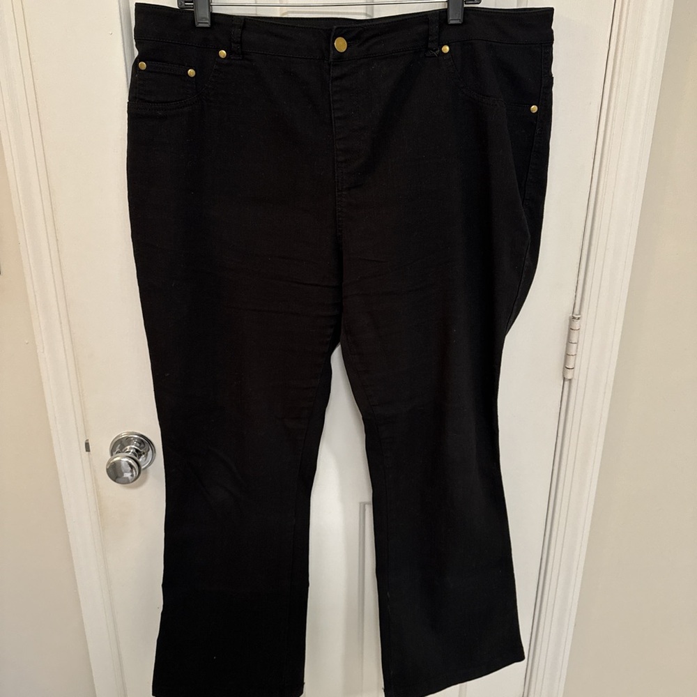 IMAN Women's Elegant Black Boot Cut Jeans